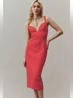 bhldn gabriella a line duchess satin midi dress Aubrie Satin Midi 12 / Black main image 0